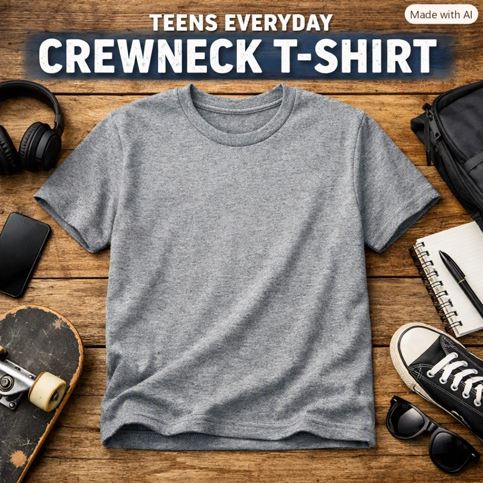 [TEEN-TSHIRT-01] Teens Everyday Crewneck T-Shirt
