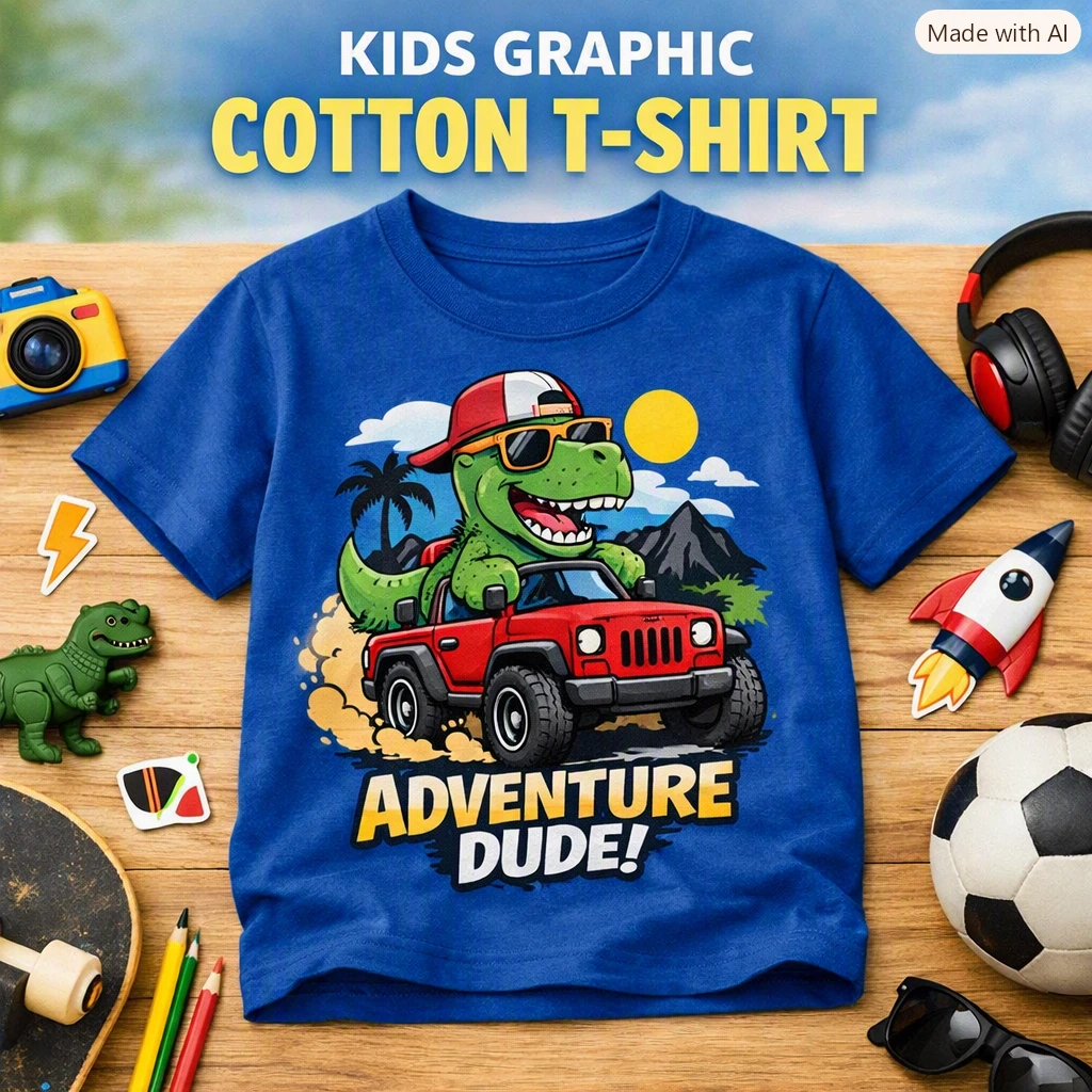 [KID-TSHIRT-01] Kids Graphic Cotton T-Shirt
